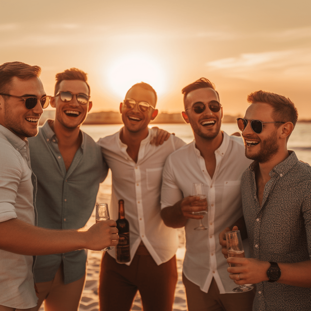 Un groupe d'hommes dansant dans les meilleurs clubs gay d'Ibiza.